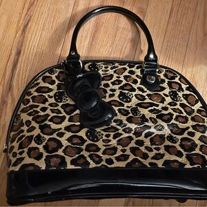 Loungefly Leopard Print Satchel with Black Accents
